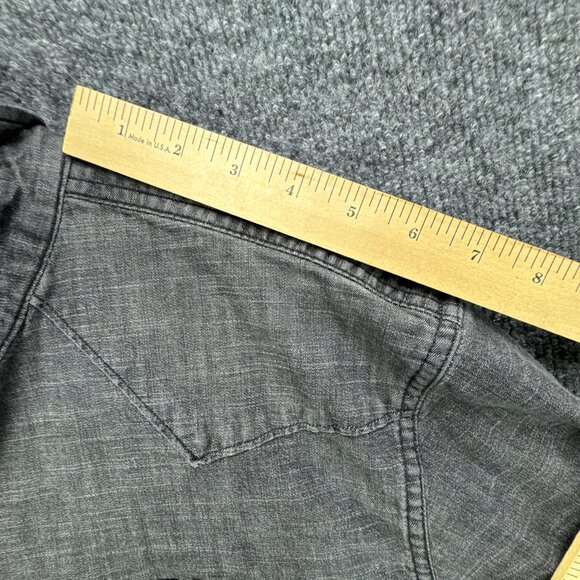 Wrangler Pearl Snap Denim Shirt Mens 2XL Gray Western Cowboy Rodeo Workwear - Picture 12 of 14